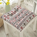 Square bohemian cotton linen chair cushion with ethnic pattern on white wooden chair - Pattern (square) / 30x30 (anti-slip Cotton And Linen) 4-needle Kindergarten Use