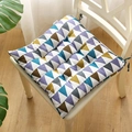 Comfortable seat cushion with colorful geometric triangle pattern and side ties - Trigonometric Geometry (square) / 30x30 (anti-slip Cotton And Linen) 4-needle Kindergarten Use