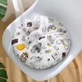 Travel-themed round cotton cushion with camera prints on a modern white chair - Fashion Paris (circle) / 30x30 (anti-slip Cotton And Linen) 4-needle Kindergarten Use