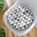 Nordic round seat cushion with black and white geometric triangle patterns - Geometric Gray (circular) / 30x30 (anti-slip Cotton And Linen) 4-needle Kindergarten Use
