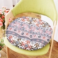 Round chair cushion with vintage geometric folk patterns in red and blue tones - Pattern (circular) / 30x30 (anti-slip Cotton And Linen) 4-needle Kindergarten Use