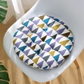 Round chair cushion with colorful geometric triangle pattern on a white chair - Trigonometric Geometry (circle) / 30x30 (anti-slip Cotton And Linen) 4-needle Kindergarten Use