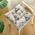 Square beige chair cushion with vintage Eiffel Tower print and anti-slip ties - The Eiffel Tower (square) / 30x30 (anti-slip Cotton And Linen) 4-needle Kindergarten Use