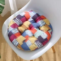 Artistic round chair cushion with vibrant multi-color oil painting stroke patterns - Patch (circular) / 30x30 (anti-slip Cotton And Linen) 4-needle Kindergarten Use