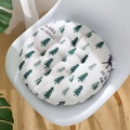 Round beige cushion with pine tree and elk pattern on a minimalist white chair - Jungle Deer (round) / 30x30 (anti-slip Cotton And Linen) 4-needle Kindergarten Use