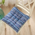 Square bohemian geometric chair cushion in blue and red with ties for dining chairs - Bohemian Blue (square) / 30x30 (anti-slip Cotton And Linen) 4-needle Kindergarten Use