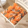 Plump orange square chair cushion with white berry floral pattern and nine-hole quilting - Wheat Ears Yellow (square) / 30x30 (anti-slip Cotton And Linen) 4-needle Kindergarten Use