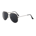 Classic aviator sunglasses with dark grey metal frame and black lenses in aviator style - Gunmetal Frame Grey Lens