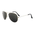Classic silver aviator sunglasses with dark grey polarized lenses and metal frame - Silver Frame Grey Lens