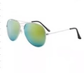 Classic silver metal aviator sunglasses with colorful gradient mirror lenses and UV400 - Silver Frame Red Mirror Lens