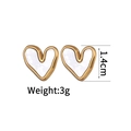 Detail view of heart shell earrings with gold plating and measurement 1.4cm dimensions - Irregular Heart (1 Piece Only) (843-02)