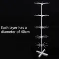 5-tier white rotating display stand for keychains with adjustable height of 1.6m - 5-Tier Bold Rotating Rack - White (160cm)