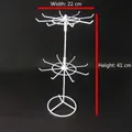 2-tier rotating white metal display stand for keychains and jewelry 22x41cm - 2-Tier Detachable Rotating Style (41cm)