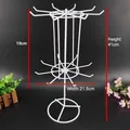 White rotating display stand for keychains and jewelry with dimensions 41cm x 21.5cm - 2-Tier Integrated Rotating Style (41cm)