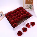Glittery red crystal artificial roses in a gift box for DIY floral arrangements - Red