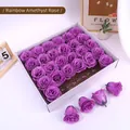 Deep purple artificial glitter roses in gift box for Valentine DIY crafts - Rainbow Purple