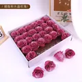 Set of 24 blush pink crystal roses with fine glitter coating in a white display box - Carmine Pink