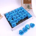 Artificial sky blue crystal roses with glitter finish in bulk box and loose set - Sky Blue