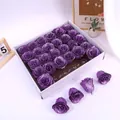 Violet glitter artificial roses set in a white gift box with 25 shimmering flower heads - Violet