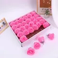 Sparkly pink artificial roses in a gift box with glitter finish for DIY crafts - Pink