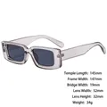 Retro square cat-eye sunglasses with transparent grey frame and grey polarized lenses - 3666 Clear Grey