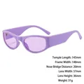 Lavendelfarbene quadratische Cat-Eye-Sonnenbrille mit breitem Rahmen und Maßen - 3686 Lila