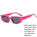 Retro Retro Rosa Eckige Cat-Eye-Sonnenbrille mit dickem Rahmen und grauen Gläsern - 3735 Rosarot