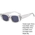 Square cat-eye sunglasses with transparent frames and 145mm temple length dimensions - 3735 Clear Grey
