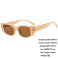 Chic milky tea brown rectangular cat eye sunglasses with dark brown lenses for women - 3735 Jelly Tea