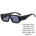 Square wide-frame cat eye sunglasses with thick black frames and dark grey lenses - 3744 Bright Black