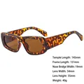 Retro tortoise shell rectangle sunglasses with brown lenses and wide temples - 3762 Demi