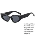 Black cat eye sunglasses with size chart including 135mm temples and 149mm wide frame - 3787 Bright Black