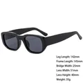 Minimalist black square sunglasses with wide temples and dimensions 145mm by 40mm - 3806 Bright Black