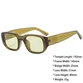 Retro rectangular sunglasses with olive green frames and dimensions details listed - 3806 Olive Green