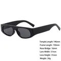 Chic black rectangular wide frame sunglasses with thick temples and dark lenses - 3877 Bright Black