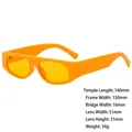 Retro small square orange sunglasses with wide temples and detailed size measurements - 3877 Orange Frame