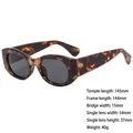 Tortoiseshell oval sunglasses with gray lenses and retro frame dimensions - 3874 Leopard Frame Grey Lens