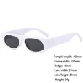 White vintage square cat eye sunglasses with thick temples and detailed measurements - 3877 White