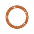 Orange crystal car engine start button ring with silver base for interior decoration - Orange Red