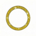 Car engine start button decorative ring with sparkling yellow rhinestones and silver frame - Lemon Yellow