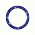 Car engine start button decorative ring with sparkling dark blue crystals and silver base - Dark Blue