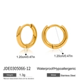 Orecchini a cerchio 1,2cm in acciaio inossidabile placcato oro 18K, ipoallergenici - Cerchio Classico / Oro/12mm
