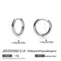Orecchini a cerchio in acciaio inossidabile argento da 1,40 cm con design leggero di 1,6 g - Cerchio Classico / Argento/14mm