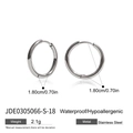 Créoles minimalistes en acier inoxydable argenté pour femmes, design de 1,8 cm - Argent/18mm