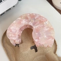 Pink marble texture acetate hair claw clip for elegant updo hairstyles - 9cm / Diamond Pink