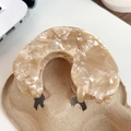 Elegant beige marble acetate hair claw clip with a glossy finish for a minimalist style - 9cm / Gemstone Coffee