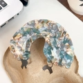 Blue marble acetate hair claw clip with pearlescent patterns for elegant hairstyles - 9cm / Cyan Gold