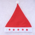 Classic red and white LED Christmas hat with plush fabric and red snowflake patterns - Snowflake Decoration with Lights / Red