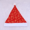 Classic red plush Christmas hat with golden snowflake patterns and LED lighting - Gold Bronzing Snowflake Style / Gold