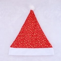 Classic red plush Christmas hat with glowing LED lights and golden star pattern decoration - Small Pentagram Bronzing Style / Red